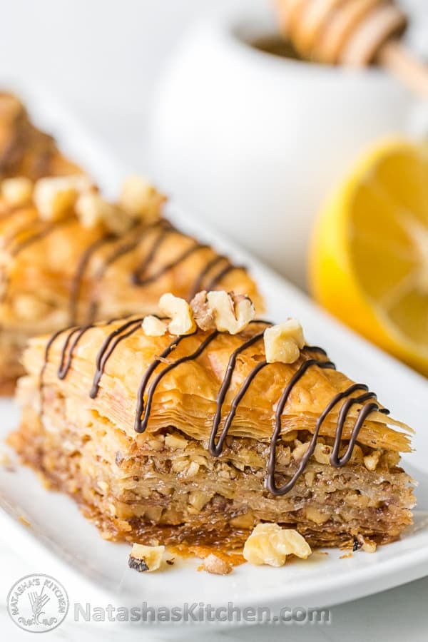 This baklava is flaky, crisp, tender and I love that it's not overly sweet. No store-bought baklava can touch this! | natashaskitchen.com