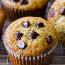 Banana muffins with chocolate chips