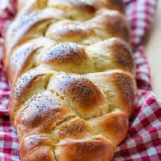 Brioche Bread loaf on kitchen towel