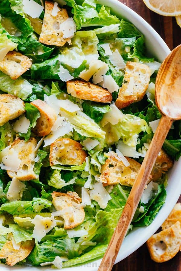 Romain Salad with croutons, parmesan and caesar dressing