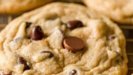 Chocolate Chip cookies on rack