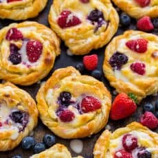 Cheese danishes with lemon glaze