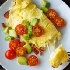 cheesy omelette on a plate