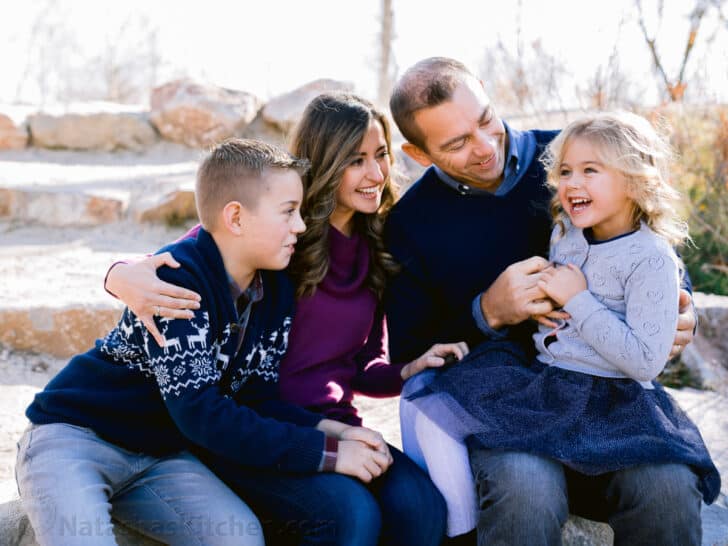 family laughing and smiling together