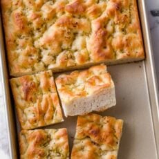 Focaccia bread recipe in pan