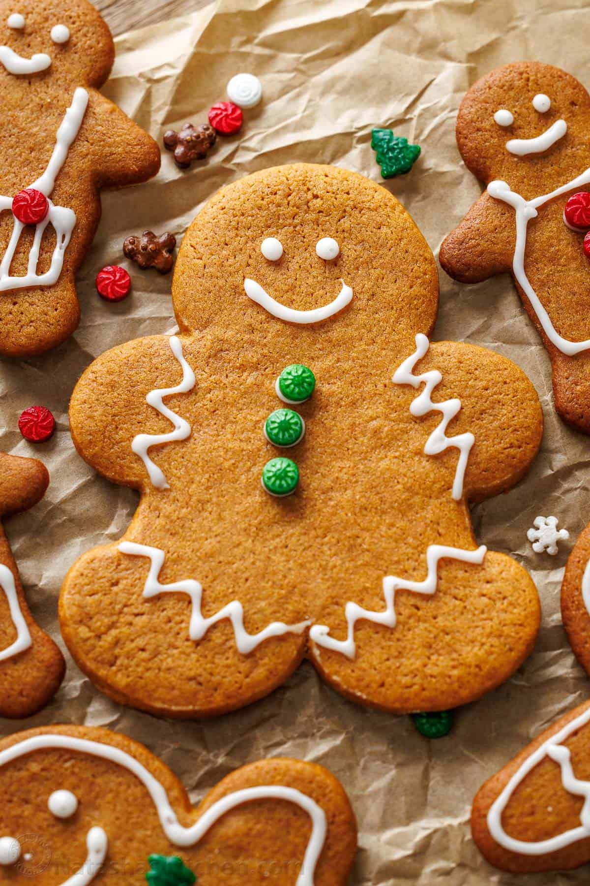 Christmas cookies decorated with homemade icing