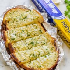 garlic bread in foil