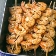 (Irresistibly delicious) Grilled Garlic Cajun Shrimp Skewers | NatashasKitchen.com