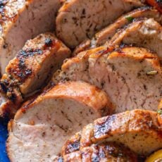 Juicy grilled pork tenderloin medallions