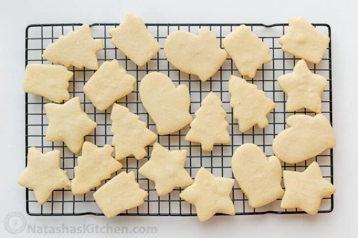 Baked sugar cookies ready for baking