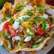 Taco Salad served in bowls