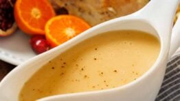 Turkey gravy in gravy boat